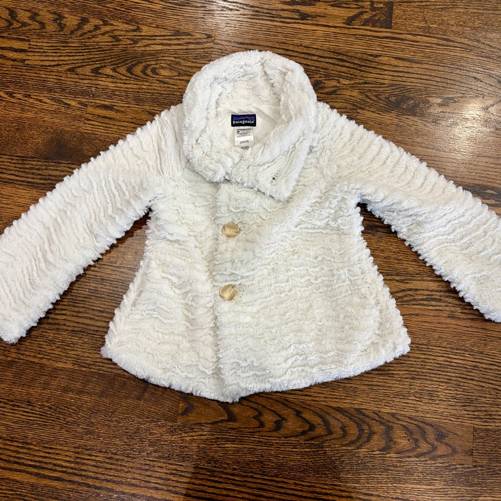 Patagonia Fuzzy White Kids Jacket